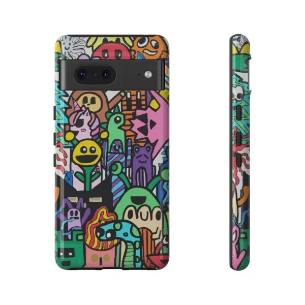 Colorful Phone Case with Fun Characters, Cute Phone Cover | Drawn by Margot - Image 149