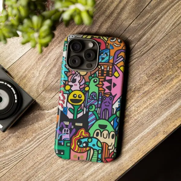 Colorful Phone Case with Fun Characters, Cute Phone Cover | Drawn by Margot - Image 49