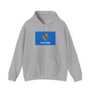 State Flag Graphic Hoodie, Cozy Casual Sweatshirt, Unisex Gift, Fall Fashion, Vintage Look - Oklahoma