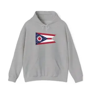 State Flag Graphic Hoodie, Cozy Casual Sweatshirt, Unisex Gift, Fall Fashion, Vintage Look - Ohio