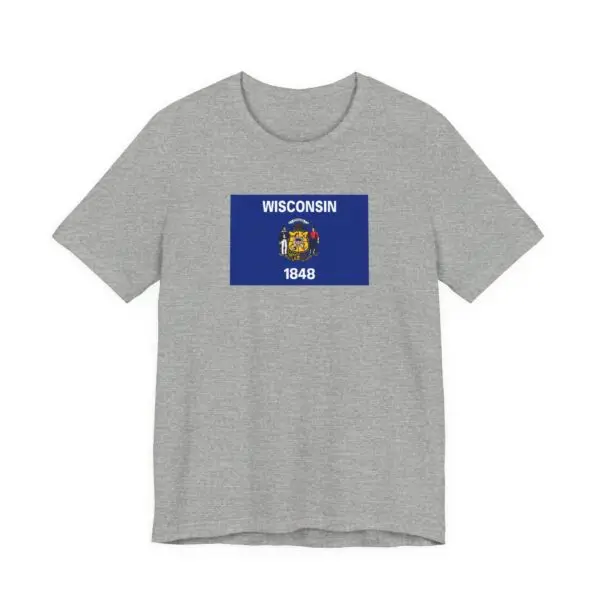 State Flag Tee | Unisex Jersey Short Sleeve T-Shirt  - Wisconsin - Image 3