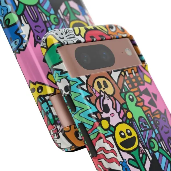 Colorful Phone Case with Fun Characters, Cute Phone Cover | Drawn by Margot - Image 67