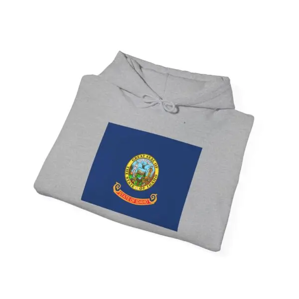 State Flag Graphic Hoodie, Cozy Casual Sweatshirt, Unisex Gift, Fall Fashion, Vintage Look - Idaho - Image 4