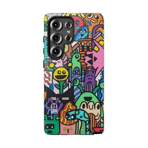 Colorful Phone Case with Fun Characters, Cute Phone Cover | Drawn by Margot - Image 103
