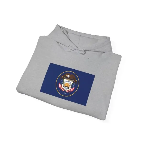 State Flag Graphic Hoodie, Cozy Casual Sweatshirt, Unisex Gift, Fall Fashion, Vintage Look - Utah - Image 4