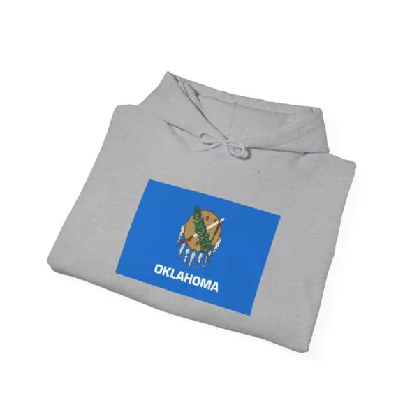 State Flag Graphic Hoodie, Cozy Casual Sweatshirt, Unisex Gift, Fall Fashion, Vintage Look - Oklahoma - Image 4