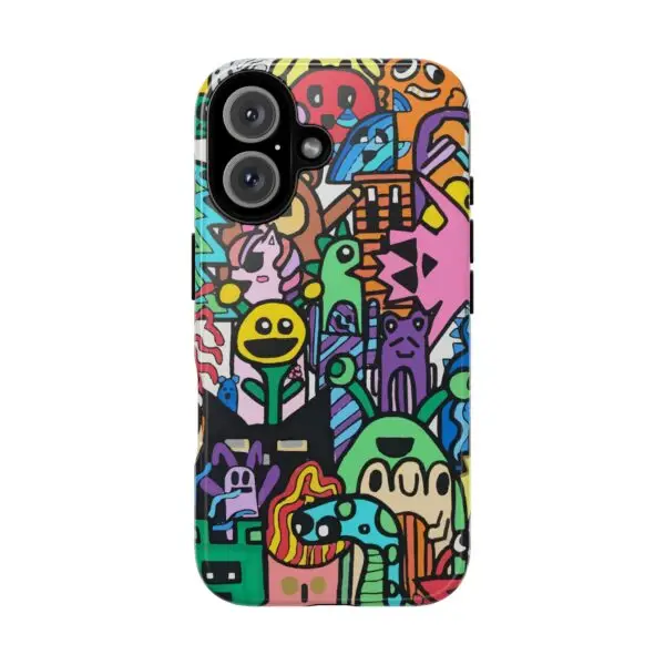 Colorful Phone Case with Fun Characters, Cute Phone Cover | Drawn by Margot - Image 70