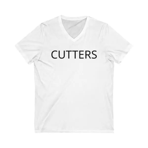 CUTTERS V-Neck Tee - Bold Text, Casual Style