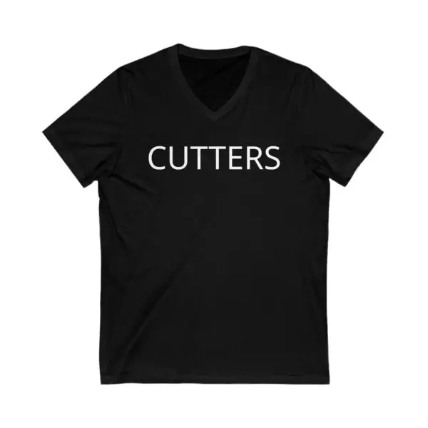 CUTTERS V-Neck Tee - Bold Text, Casual Style - Image 2