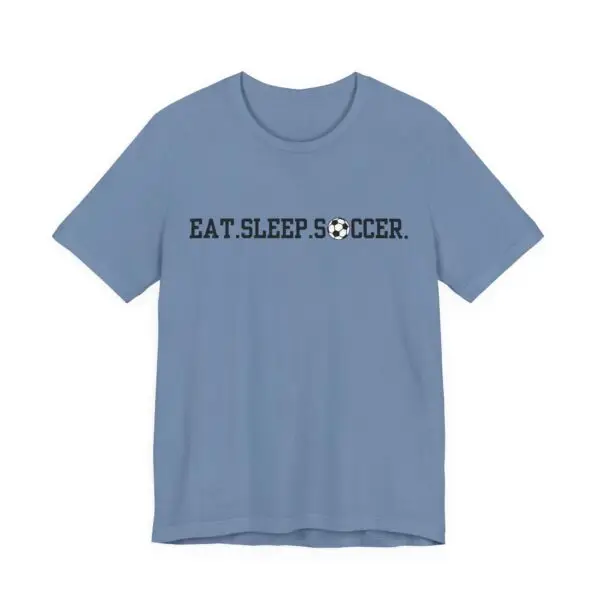 Eat Sleep Soccer Tee - Blocky Font, Soccer Ball O - Image 7