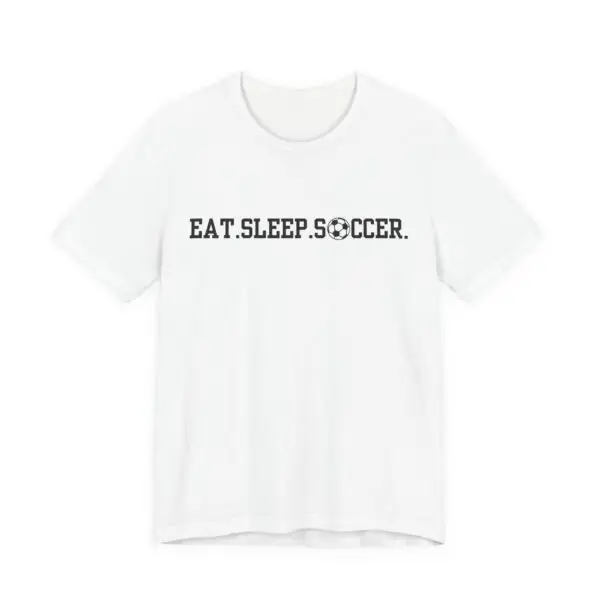 Eat Sleep Soccer Tee - Blocky Font, Soccer Ball O - Image 2