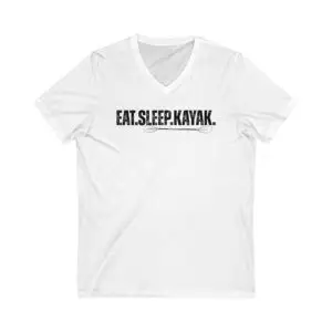 Eat Sleep Kayak V-Neck Tee - Kayaking Lover Gift