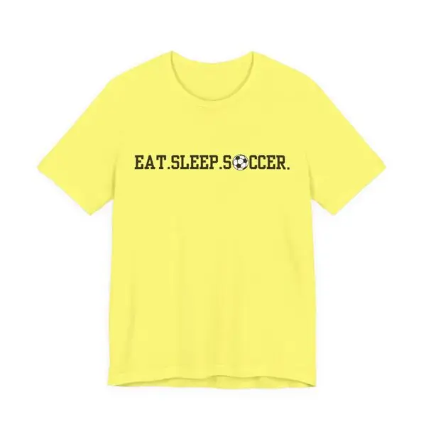 Eat Sleep Soccer Tee - Blocky Font, Soccer Ball O - Image 5