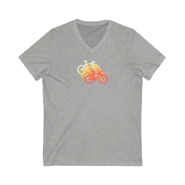 Gradient Bikes V-Neck Tee - Minimalist Design