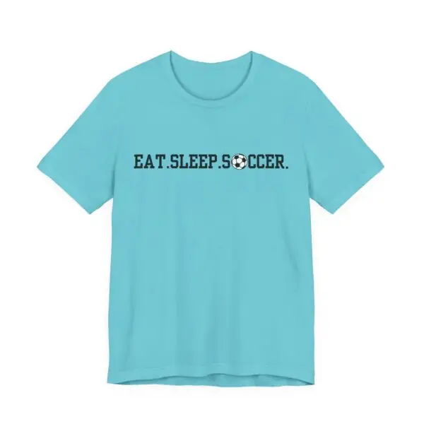 Eat Sleep Soccer Tee - Blocky Font, Soccer Ball O - Image 6