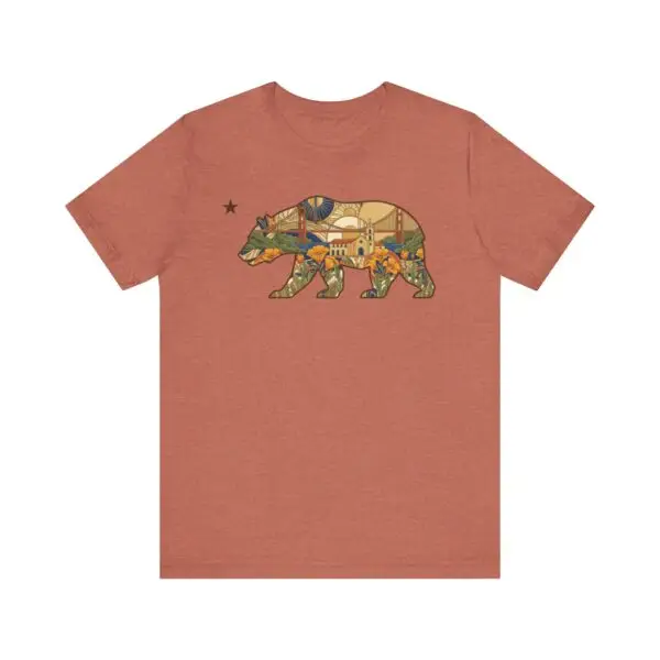 California Bear Art Deco Tee - Golden State Pride - Image 3