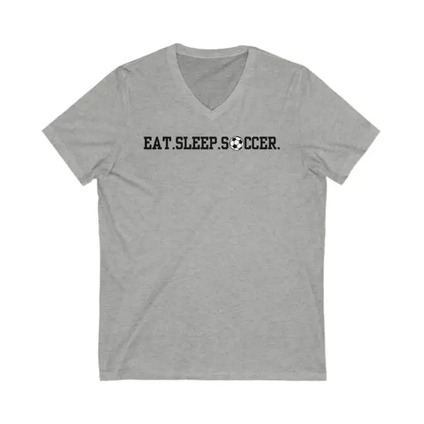 Eat Sleep Soccer V-Neck Tee - Black & White