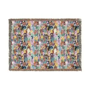 Woven Blanket — Colorful Monster Drawing  Throw