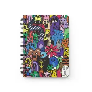 Doodle Monsters Spiral Journal — Colorful Cute Characters Notebook - Drawn by Margot