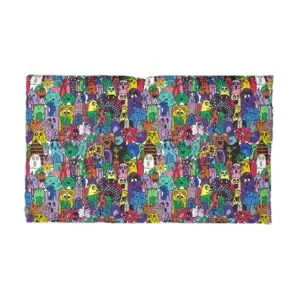 Doodle Monsters Microfiber Pillowcase — Colorful Cartoon Creature Print - drawn by Margot